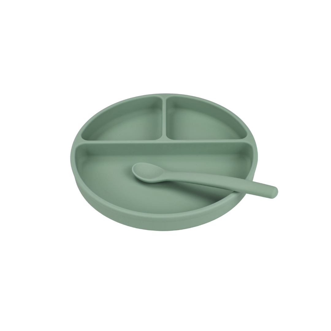 Silicone Suction Plate + Bendable Spoon + Storage Bag