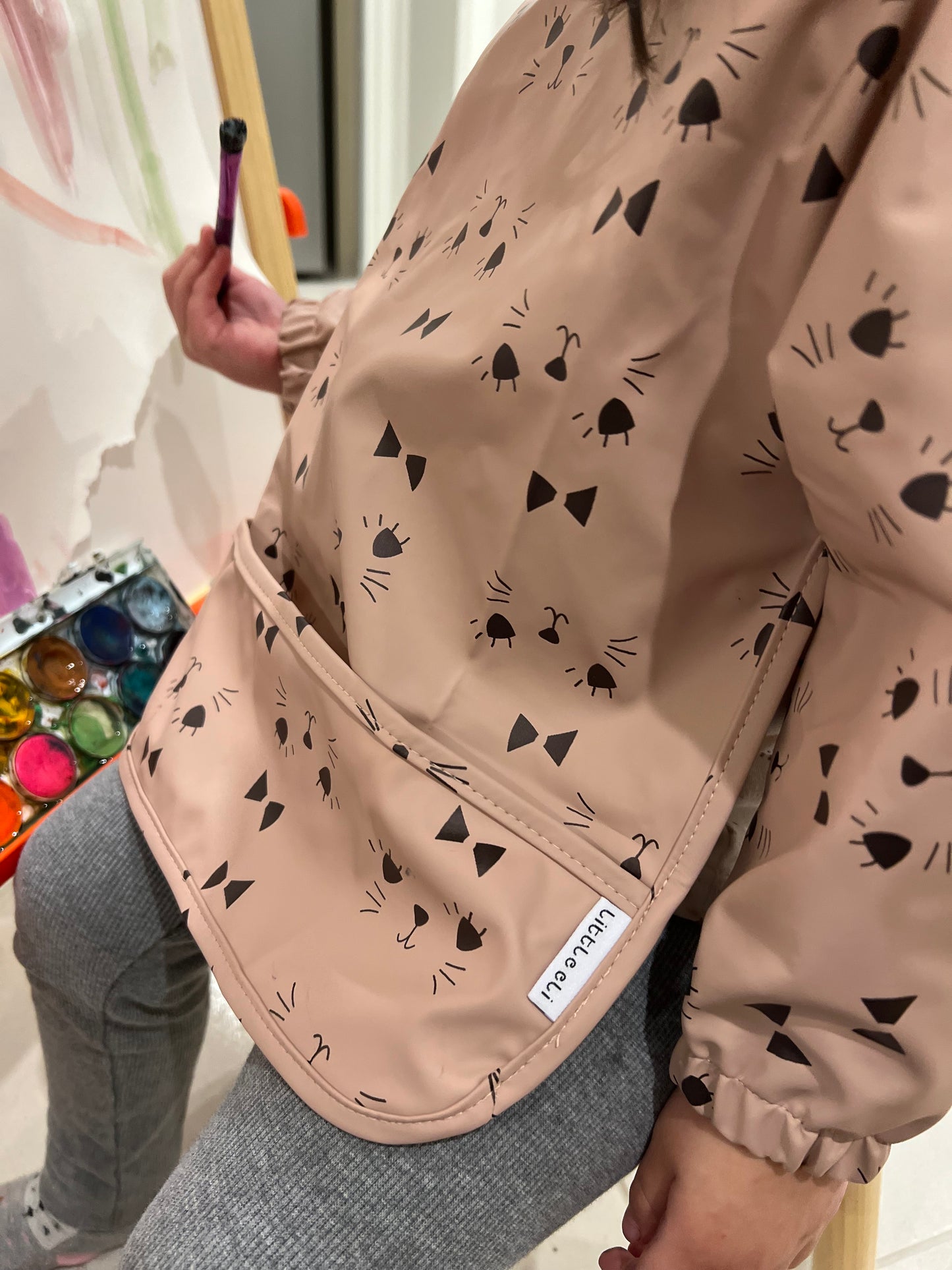 Waterproof Long Sleeve Smock Bib for Toddlers | Ages 1–3