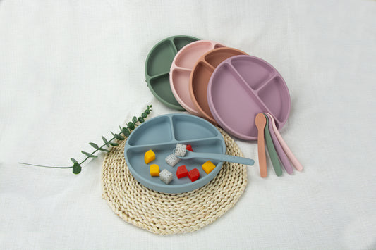 Silicone Suction Plate + Bendable Spoon + Storage Bag