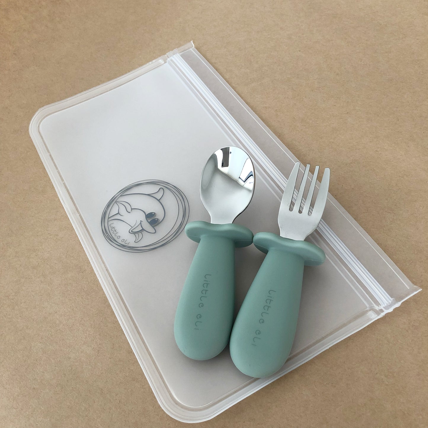 Silicone and Stainless Steel Cutlery Set - Toddler