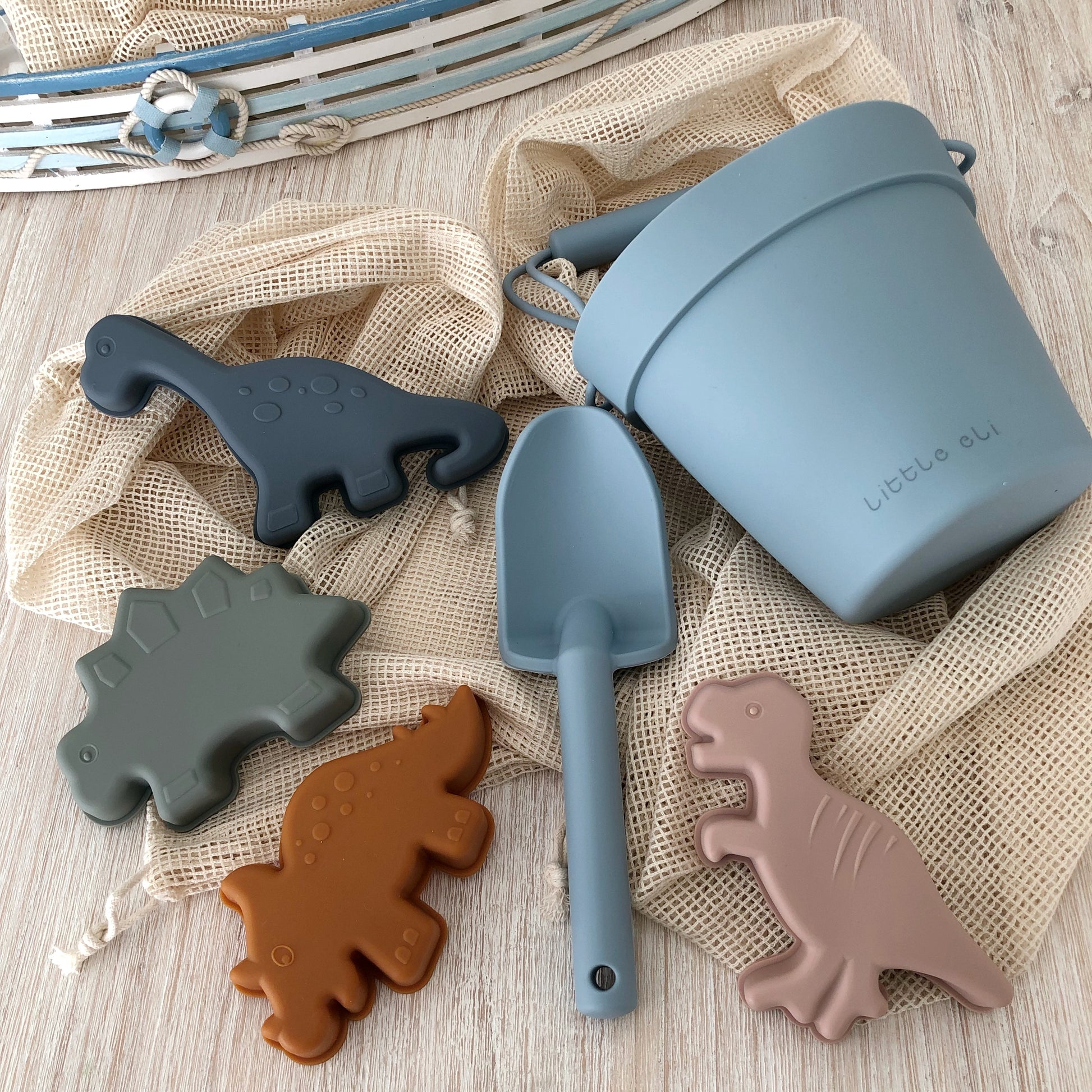 Silicone beach set bucket spade and molds